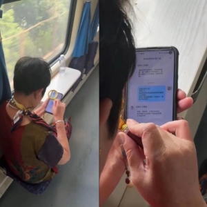 小伙帮大妈调大手机字体，却不测看到这一幕