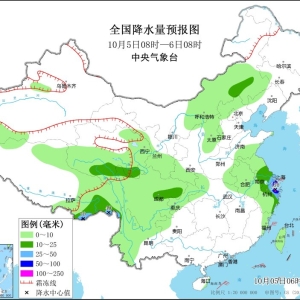 弱冷氛围扫尾国庆假期 江浙沪有较强降雨